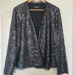Talbots Silk Sparkling Black Sequin Blazer